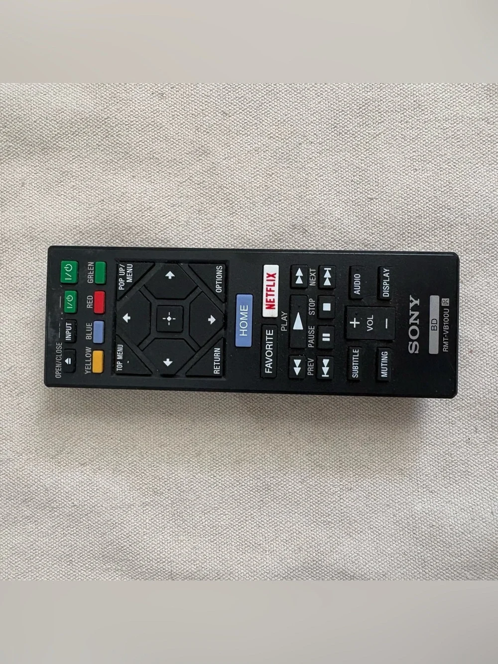 Sony RMT-VB100U Wireless TV Remote Control, Black, Netflix Button
